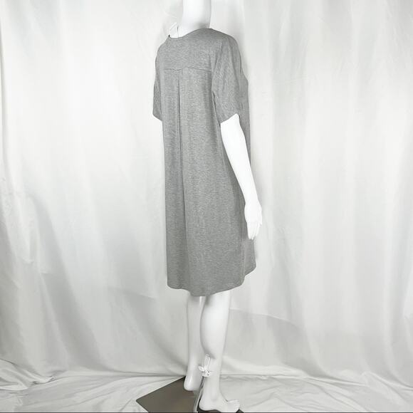 Loveriche Heather Gray V Neck Front Tie Short Sleeves Mini Tank Dress SzL NWT - Picture 6 of 9